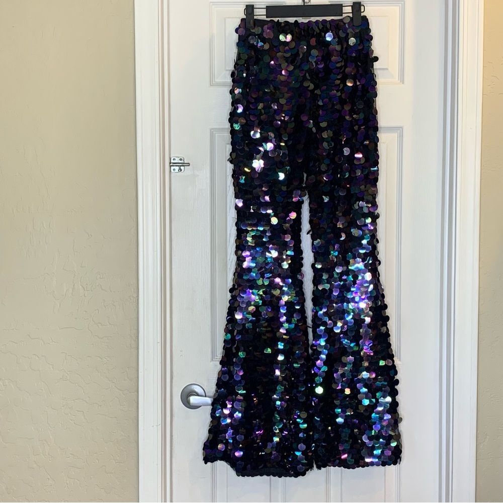 Current Mood by Dolls Kill Lights of Lust Flare Pants Size Small - Picture 2 of 12